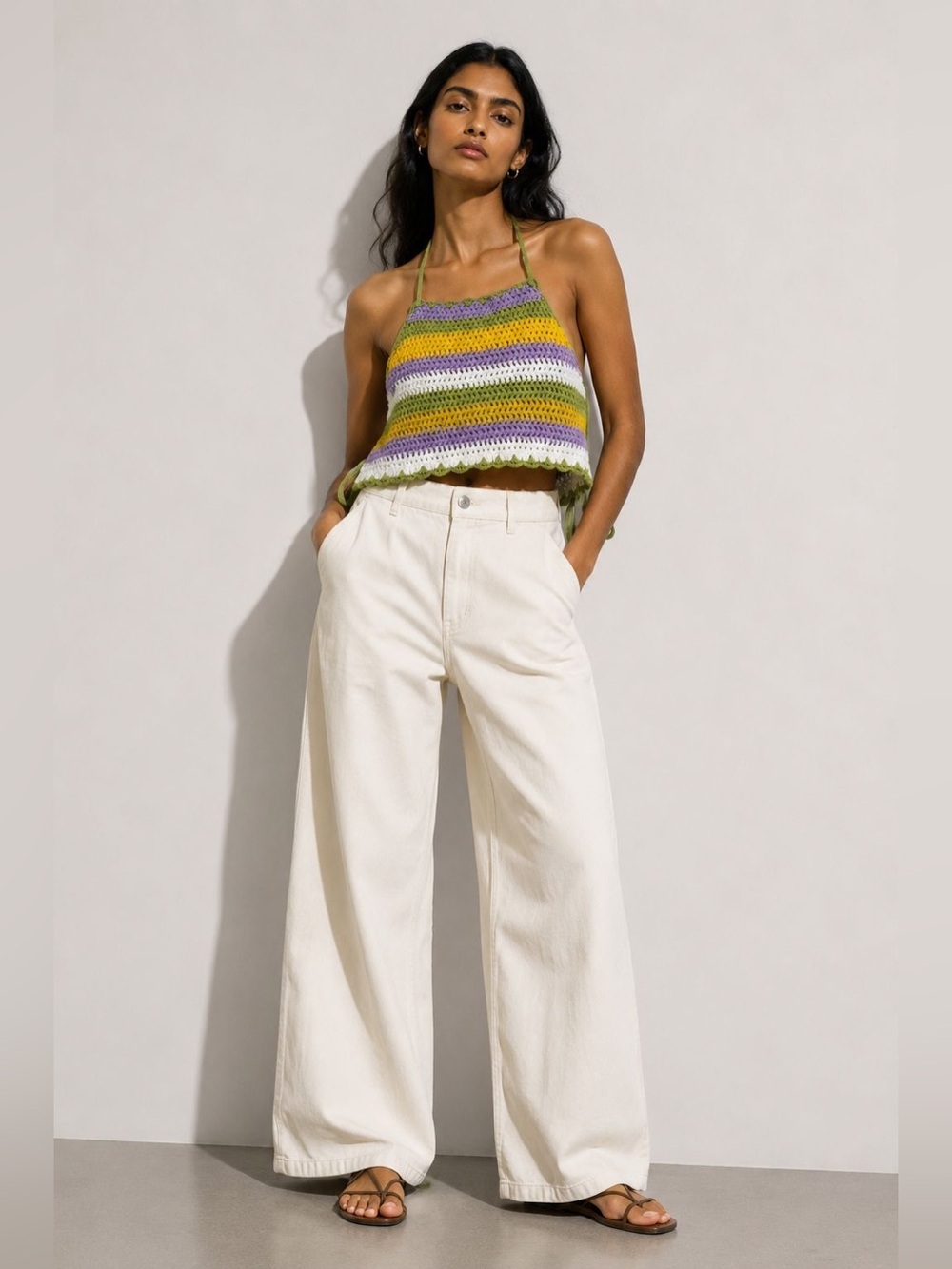 Zara Yellow and Purple Knit Fabric